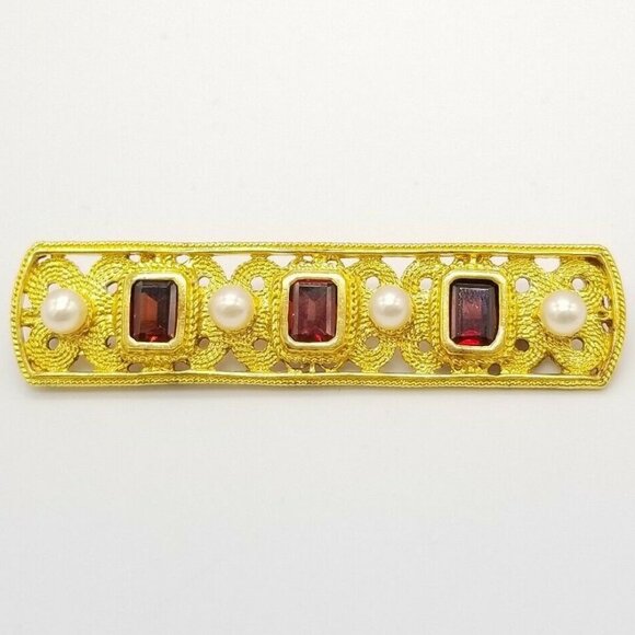 MFA Jewelry - MFA Museum Fine Arts Byzantine Garnet Pearl .925